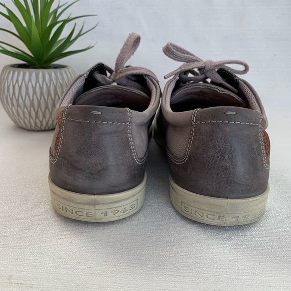 ECCO Soft Gray Leather Classic Long Lace Sneakers Men’s EU46 US12.5 - Picture 13 of 15